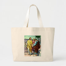 Jesus on the Road to Emmaus Canvas Bags