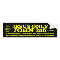 JESUS ONLYJOHN 3:16 BUMPER STICKERS