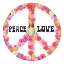 Jesus Peace And Love Sticker 2009 by BeachOfEden Jesus Peace And Love Sticker 2009