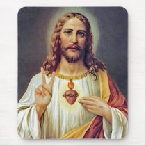 Jesus Peace Sign Mouse Pad
