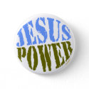 Jesus Power Blue & Green button