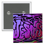 Jesus purple neon Christian gift design Pinback Buttons
