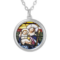 Jesus & Queen of Heaven  Stained Glass Necklace