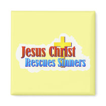 Jesus Rescues Sinners magnets by Pazzoom Jesus Rescues Sinners magnets
