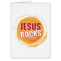Jesus Rocks 2 Orange Greeting Cards