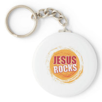 Jesus Rocks 2 Orange Keychain