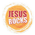 Jesus Rocks 2 Orange stickers