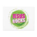 Jesus Rocks 3 Green postcards