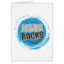 Jesus Rocks 4 Blue & choc Greeting Card