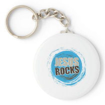 Jesus Rocks 4 Blue & choc Keychains