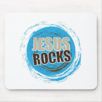 Jesus Rocks 4 Blue & choc Mouse Pad