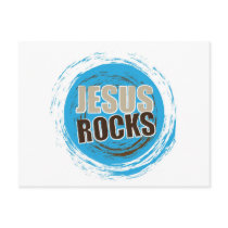 Jesus Rocks 4 Blue & choc Postcards