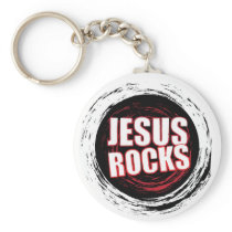 Jesus Rocks 5 Black Key Chain