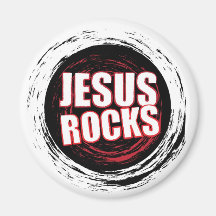 Jesus Rocks 5 Black Magnets