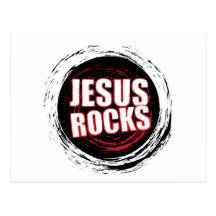 Jesus Rocks 5 Black Post Card