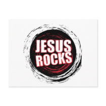 Jesus Rocks 5 Black Post Card
