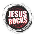 Jesus Rocks 5 Black stickers