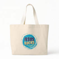 Jesus Rocks 7 Blue & Yellow Canvas Bags