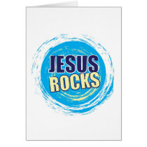 Jesus Rocks 7 Blue & Yellow Greeting Cards