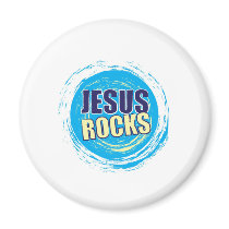 Jesus Rocks 7 Blue & Yellow Magnet