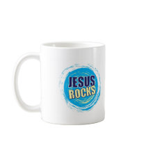 Jesus Rocks 7 Blue & Yellow Coffee Mugs