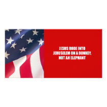 Jesus rode into Jeruselem on a donkey Personalized Photo Card
