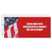 Jesus rode into Jeruselem on a donkey rack cards by AntiRepublican Jesus rode into Jeruselem on a donkey rack cards