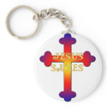 Jesus Saves Cross Keychains