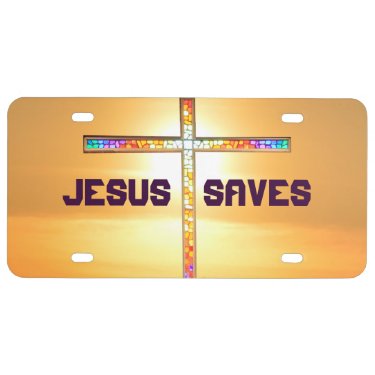 Jesus Saves - cross license plates License Plate