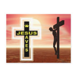 Jesus saves crucifixion picture postcard