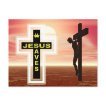 Jesus saves crucifixion picture postcards by Eggznbeenz Jesus saves crucifixion picture postcards