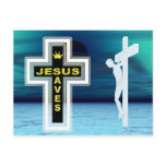 Jesus saves crucifixion picture post card