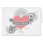 Jesus Saves (grey) Card cards