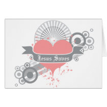 Jesus Saves (grey) Card by pandapad Jesus Saves (grey) Card
