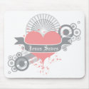 Jesus Saves (grey) Mousepad by pandapad Jesus Saves (grey) Mousepad