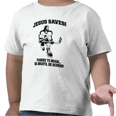 Jesus Saves Hockey funny tshirt