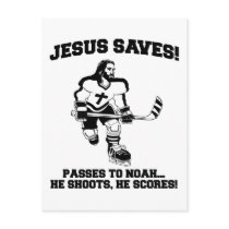 Jesus Saves Hockey funny tshirt Postcard
