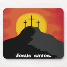 Jesus saves. mouse pad