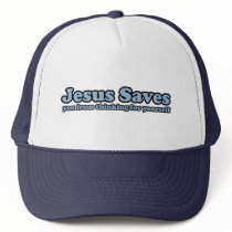 Jesus Saves Satire Mesh Hat