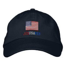 Jesus Saves with American Flag embroidered hats