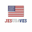 Jesus Saves with American Flag embroidered shirts