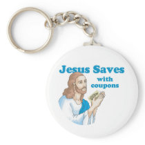 Jesus saves with coupons key chain