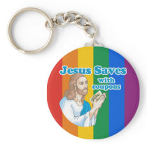 JESUS SAVES WITH COUPONS KEYCHAIN