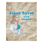 Jesus saves with coupons posters