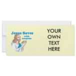 JESUS SAVES WITH COUPONS CUSTOM RACK CARDS