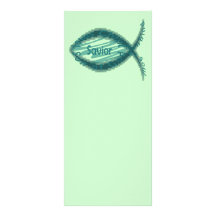 Jesus Savior Christian Fish Symbol Rack Card Template