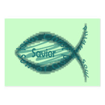 Jesus Savior Christian Fish Symbol Tract Card / Business Cards