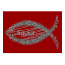 Jesus Savior Christian Fish Symbol Tract Card / Business Cards