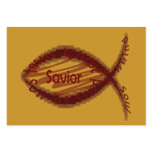 Jesus Savior Christian Fish Symbol Tract Card / Business Card Templates