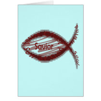 Jesus Savior Fish Symbol Greeting Cards